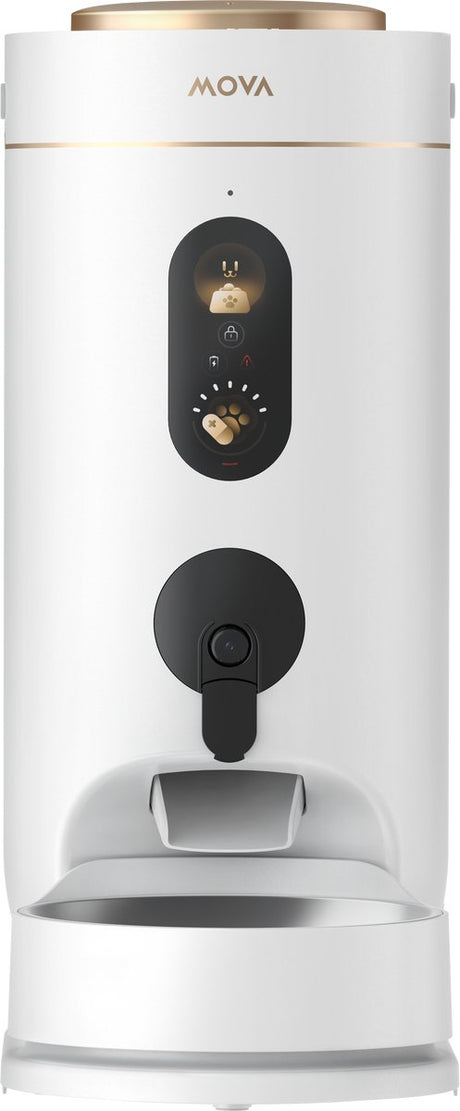 Mova nutripal 10 ultra – slimme automatische voerbak voor katten met hd camera, app-bediening - 4l - wit