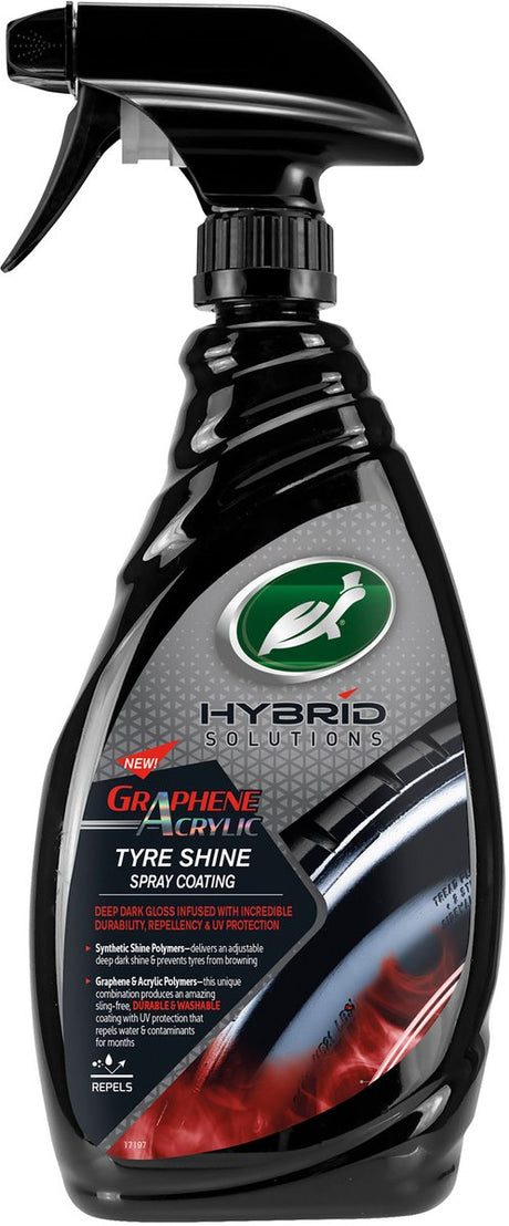 Turtle Wax hs nabłyszczacz opon - nadaje oponom czarny kolor - nabłyszcza opony - żel do opon na bazie akrylu - w butelce ze sprayem - łatwy w użyciu - 680ml