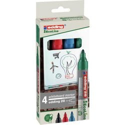 Marker do tablic suchościeralnych edding ecoline 28 1,5 - 3 mm asortyment kolorów 4 sztuki