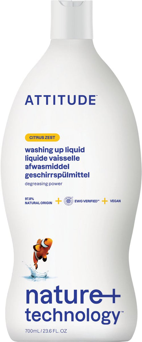 Attitude - nature+ washing up liquid citrus zest (9x)