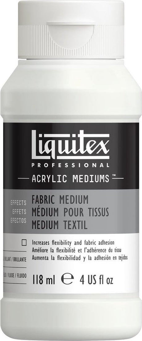 Liquitex 126804 profesjonalne medium do tkanin 118ml – akrylowe medium do tekstyliów, elastyczne i trwałe kolory