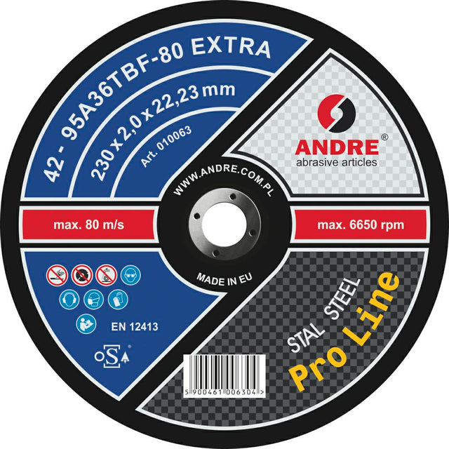 Andre metalen schild 230 x 2,0mm metaalbocht pro line