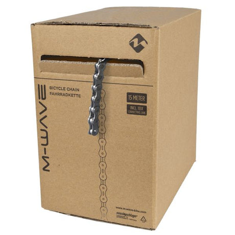 Łańcuch W-Wave 5 6 7 Speed ​​1 2x3 32, Grey Brown 7,3 mm. 15m na rolce, w tym 10 przełączników łączących