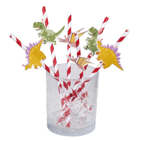 Boland słomki papierowe dino party 3 wzory zestaw 6 sztuk 20cm