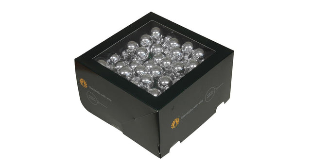 W b. 144 glassballs wire silver shiny 25 mm