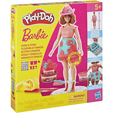 Zestaw Play-Doh Barbie z kwiatami i frędzlami - zrób ubranka dla lalek - glina do modelowania