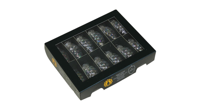W b. 12 glass cones cap clear pearl 60 mm