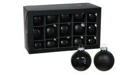 W b. 30 glassballs cap black 57 mm