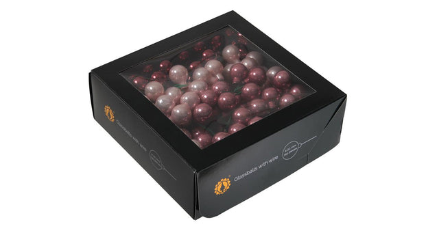 W b. 144 glassballs wire wild blossom 20 mm