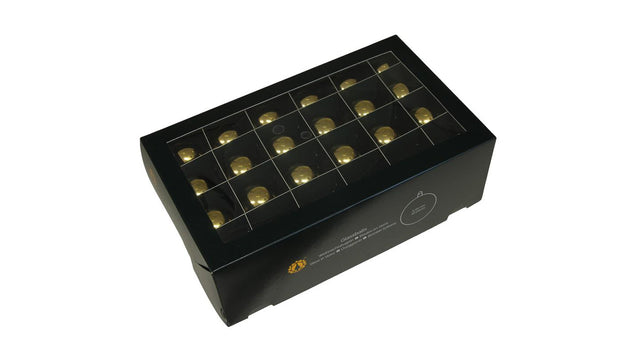 W b. 48 glassballs cap bright gold shiny 40 mm