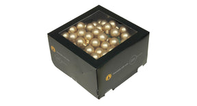 W b. 144 glassballs wire bright gold mat 25 mm