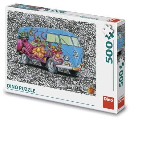 Puzzle dinozaurów Dinotoys - autobus vw hipisów - 500 elementów