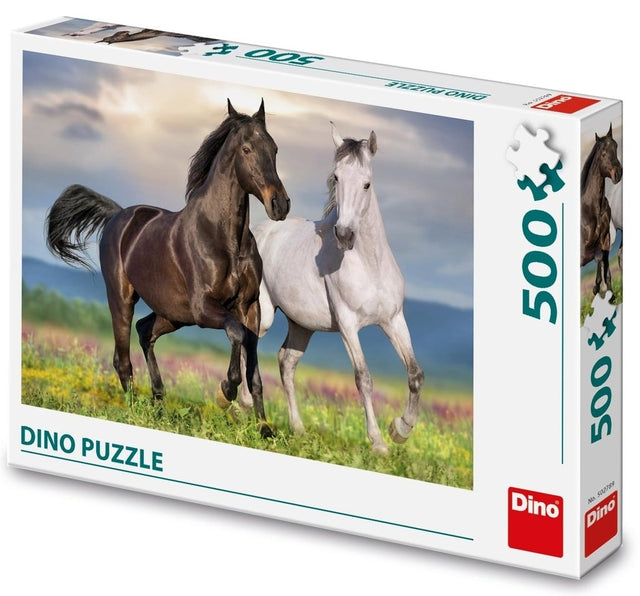 Puzzle Dinotoys przedstawiające 2 kochające konie - 500 elementów