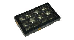 W b. 12 glass stars cap granite green 40 mm