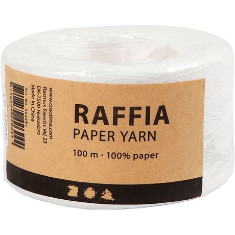 Creativ Company Paper Rafia Yarn White, 100m,
