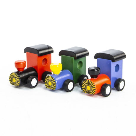 Drewniany mini pociąg. fsc. 12 sztuk. 3 osie 3+