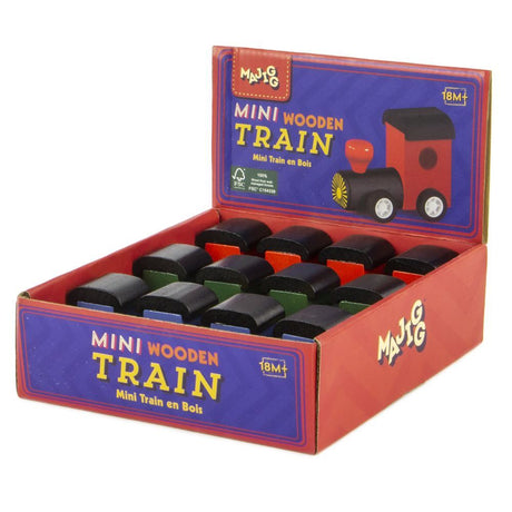Drewniany mini pociąg. fsc. 12 sztuk. 3 osie 3+