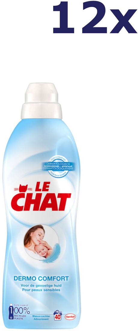 Płyn do płukania Le Chat - dermo komfort - 12 butelek - 40 prań 880ml