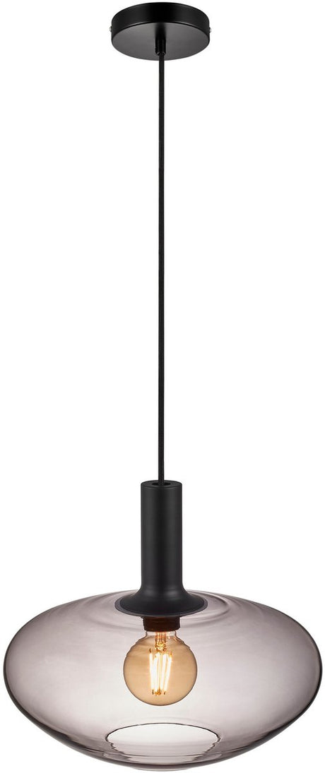 Nordlux Alton 35-lampa wisząca-e27-szkło dymione czarne