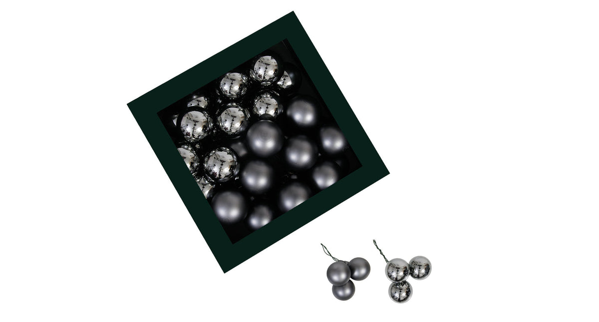 W b. 36 glassballs wire pigeon 40 mm