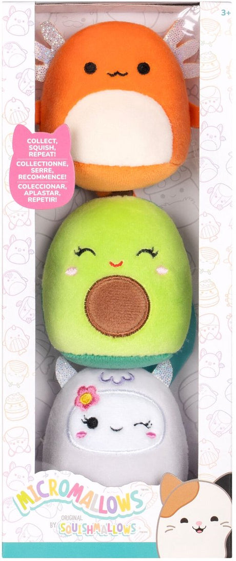 Jazwares micromallows - 3 paczki pluszowych squishmallows (mireya, roah, nico) 6cm