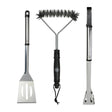 Interbosch flamecraft bbq gereedschapset 3-delig zwart rvs
