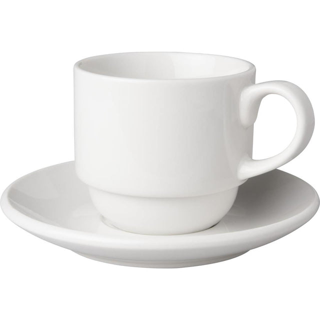 Filiżanka i spodek Mammoet biała Budgetline szeroka (6x 200 ml)