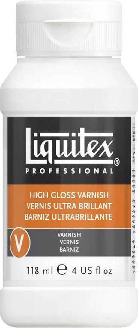 Liquitex 126604 profesjonalny lakier o wysokim połysku 118ml - lakier akrylowy, przezroczysty, odporny na promieniowanie UV, trwały, wysoki połysk - lakier o wysokim połysku