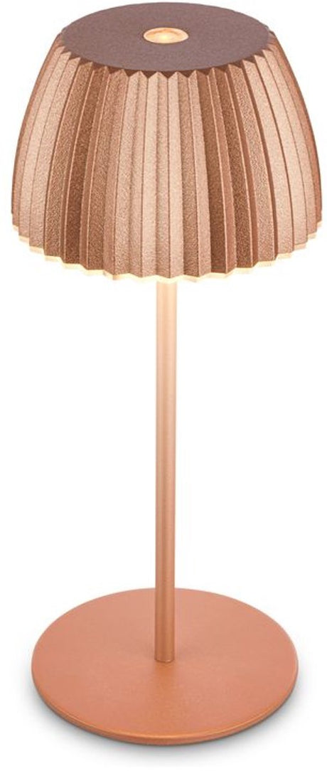 B.k.licht briloner champ mini - mini lampa stołowa z akumulatorem - lampa bezprzewodowa - możliwość ściemniania dotykowego - do wewnątrz i na zewnątrz - zdobywca nagrody German Design Award 2025 - miedź - ø8,5 x 20cm