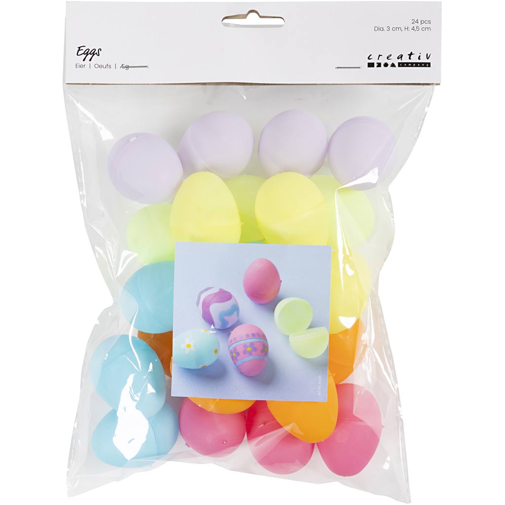 Firma Creativ https: www.cchobby.nl jajka-h-4-5-cm-d-3-cm-pastelcolors-24-piece-1-box