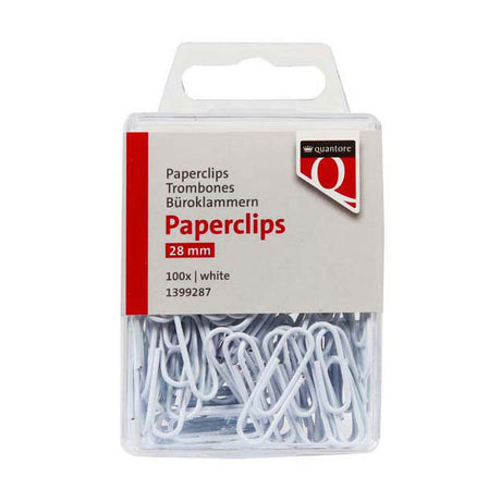 Quantore spinacz do papieru 28mm biały, 100 szt.