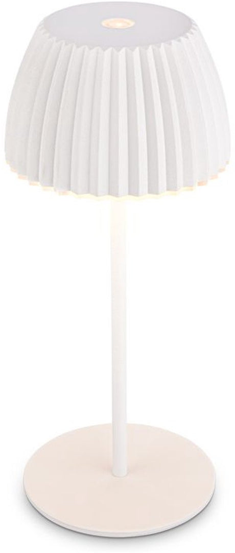 B.k.licht briloner champ mini - mini lampa stołowa z akumulatorem - lampa bezprzewodowa - ściemniana dotykowo - do wewnątrz i na zewnątrz - zdobywca nagrody German Design Award 2025 - biały - ø8,5 x 20cm