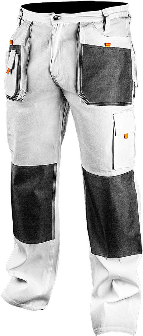 Neo tools schilders werkbroek wit l 52 oxford bescherming 35% katoen-65% polyester 267 gr m2 ce-en340