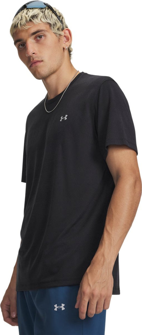 Męska koszulka sportowa Under Armour UA Velociti SS-BLK - czarna - odblaskowa