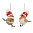 Decoris kersthanger vogel foam polyester 9.5x6x11.5cm 2 assorti