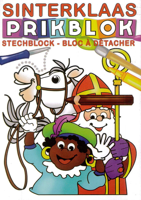 Blok szpilkowy Sinterklaas z igłą i poduszką nakłuwającą.