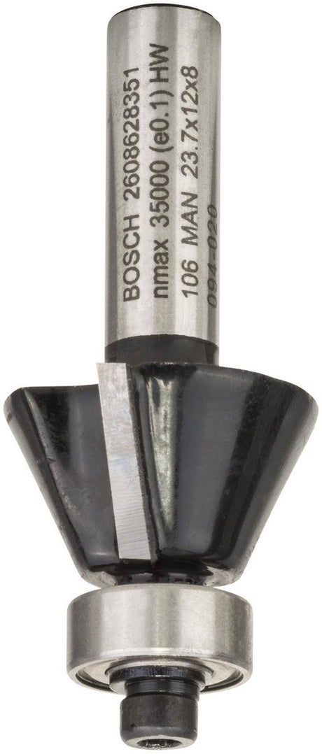 Bosch - frezowanie krawędzi skośnych 8 mm, d1 23,7 mm, szer. 5,5 mm, dł. 12 mm, g 54 mm, 25°
