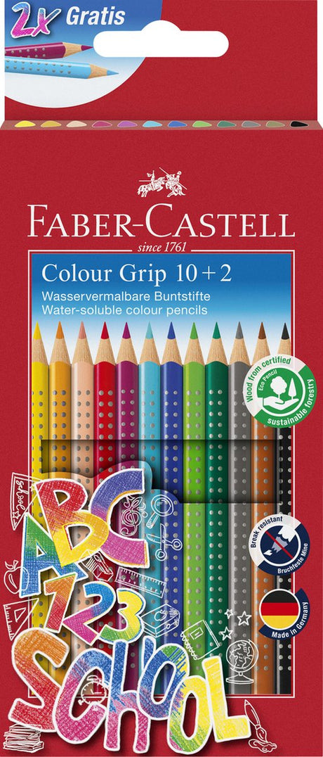 Kredki Faber-castell - z uchwytem - zestaw 10+2 sztuki - fc-201585