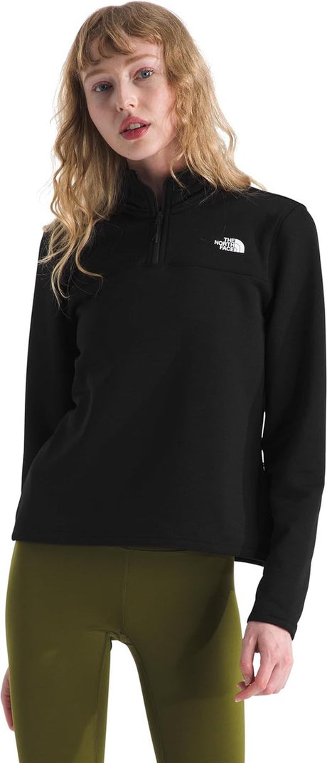 Damski sweter outdoorowy The North Face w Cedar Trail Grid Fleece 1 - 4 zip - tnf czarny