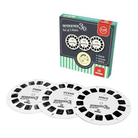 Zestaw dysków w optiviewerze 3D. farma, ocean,