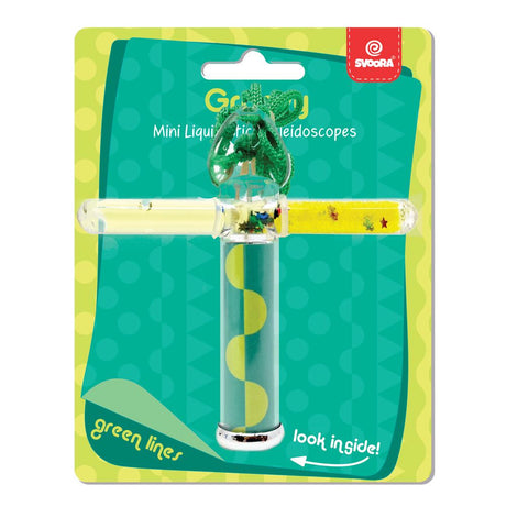 Mini liquid caleidoscope 'groene lijnen'