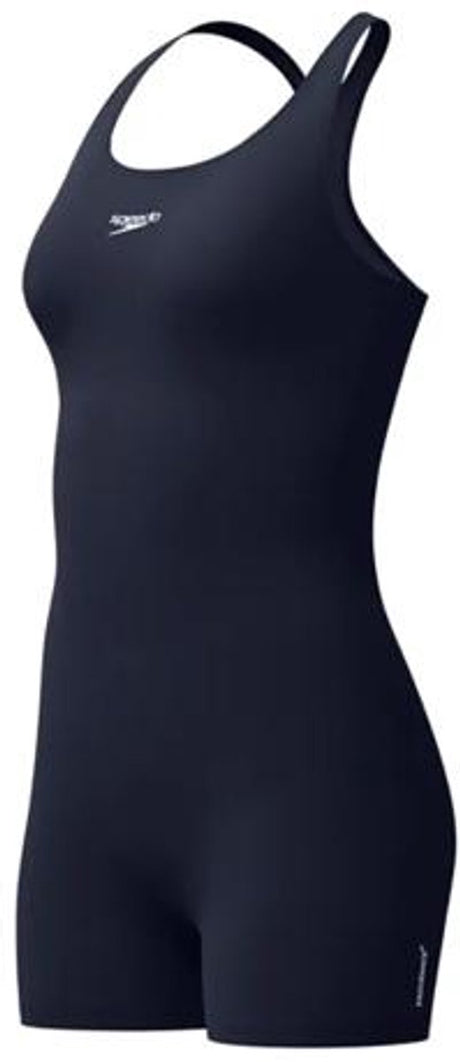 Speedo end+ legsuit dames - badpak met pijpjes dames en racerback - chloorbestendig sportbadpak dames - kleurvast zwempak dames - marine - 46