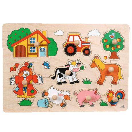 Goki drewniane puzzle stadniny farma retro, 5 szt.