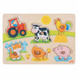 Drewniane puzzle Goki na farmie, 6 szt.