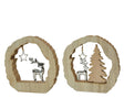 Figurka Decoris z reniferem Świąteczna dekoracja mdf 14,5x14,5x2cm