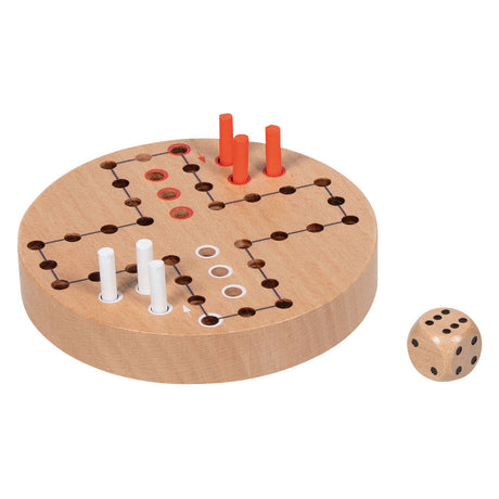 Drewniana gra ludo Goki w bawełnianej torbie do przechowywania