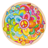 Drewniane puzzle Goki kwiaty mandali - 34 elementy.