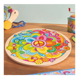 Drewniane puzzle Goki kwiaty mandali - 34 elementy.