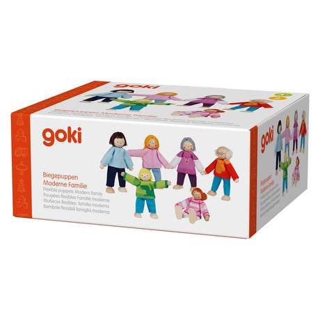 GOKI Wooden Dollhouse Dolls Elastyczna nowoczesna rodzina, 6.
