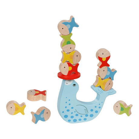 Goki Wooden Balance Game Pieczęci, 15dlg.